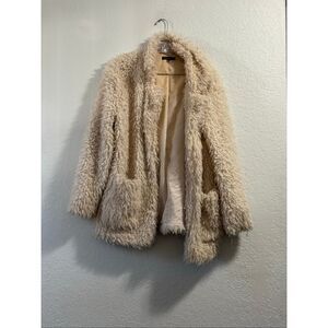 Kendall & Kylie Furry penny lane coat jacket puppy L